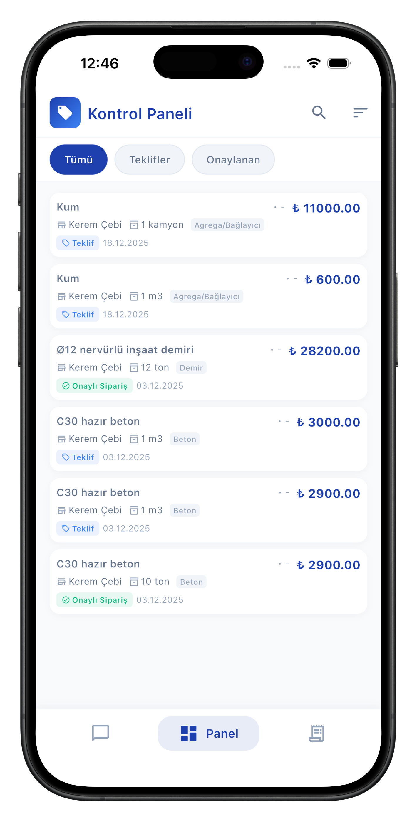 Metraj mobil uygulama - Tedarikçi detayı
